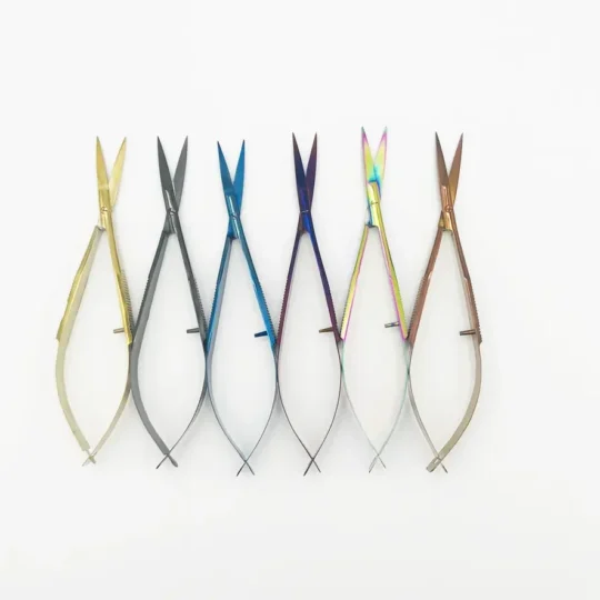 Curved Tip spring Scissors Stainless Steel Trimming Tool