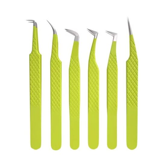 6 pc set Eyelash Extensions Tweezers